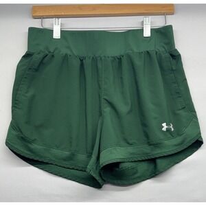 Women's Under Armor Loose Heatgear Shorts Olive Green Size M
